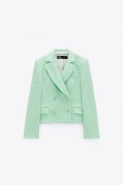 TEXTURED CROPPED BLAZER at Zara